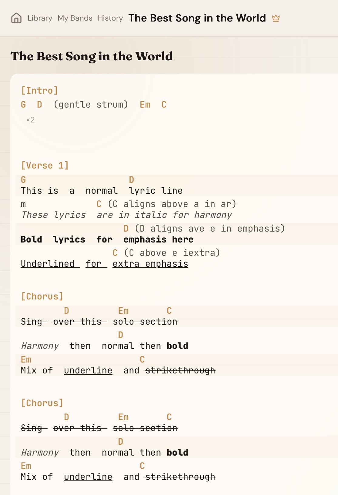 Lyric Formatting screenshot