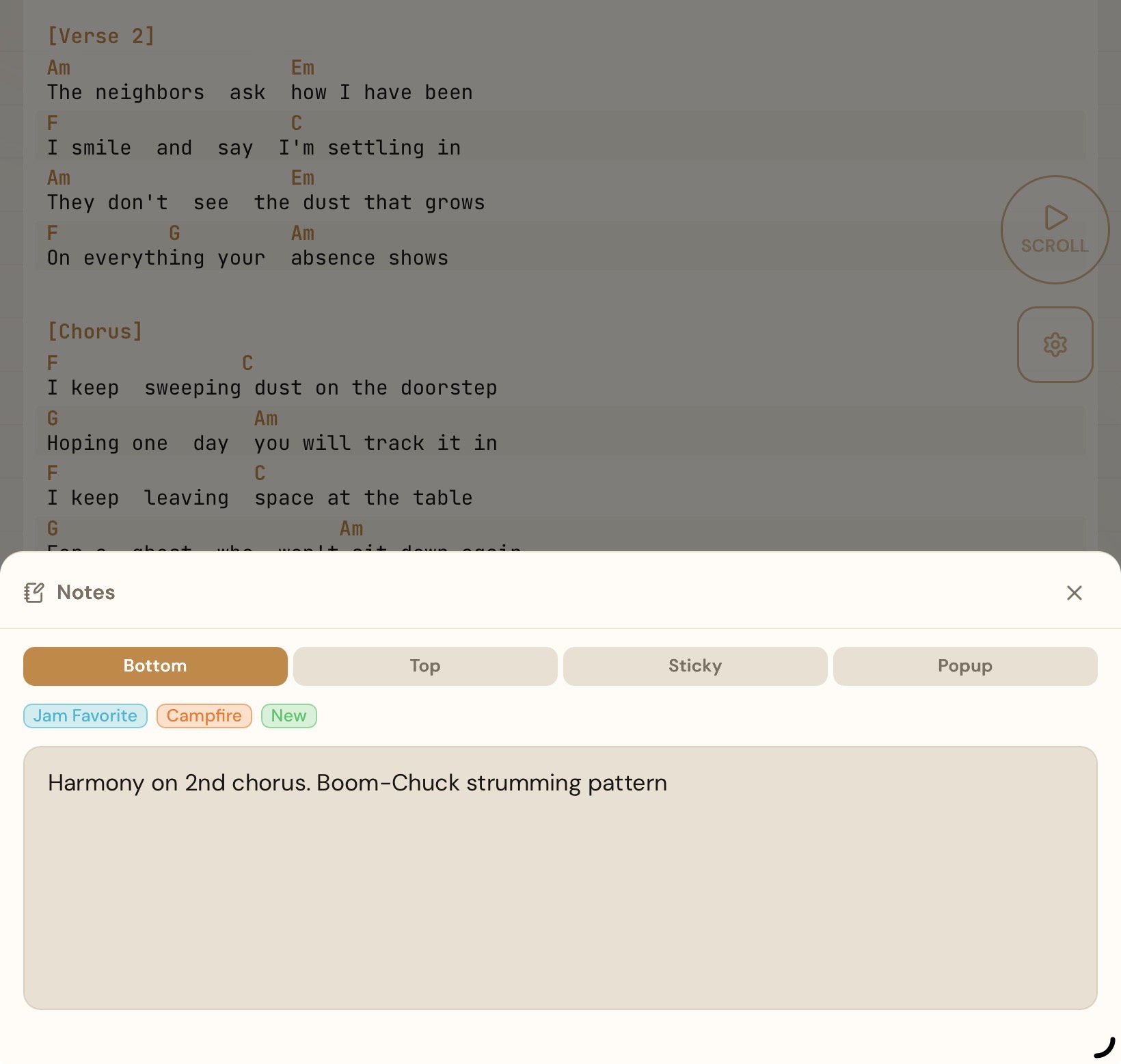 Team Notes — Editing a note
