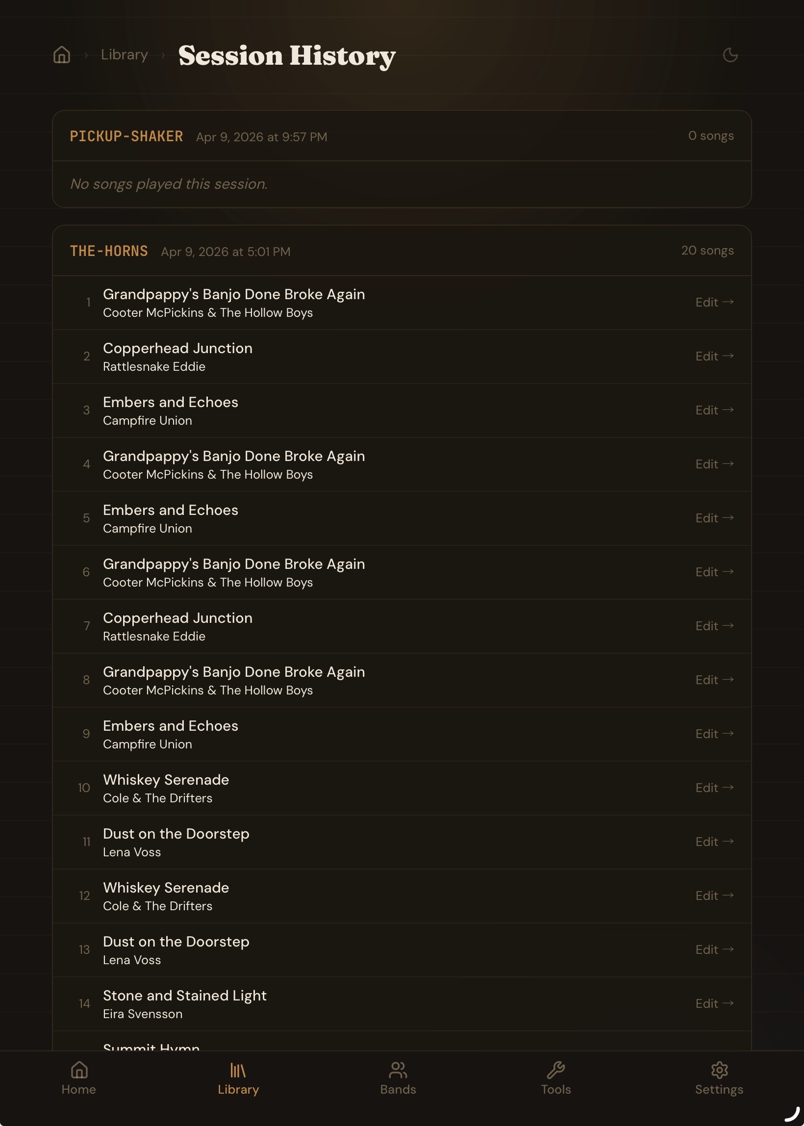 History & Play Counts screenshot